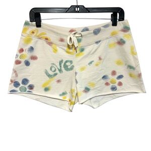 Lucky brand XS sweatpant hot shorts low rise hippie peace love print Y2K boho